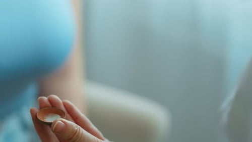 Makeup Artist Work in Her Beauty Studio Portrait of Woman Applying By Professional Make Up Master