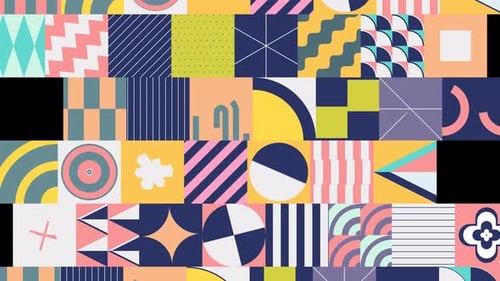 Minimalistisches pastellfarbenes geometrisches Fliesentuch mit Alpha