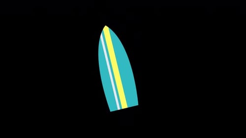 Animated Flat Design Surfboard Reveal
