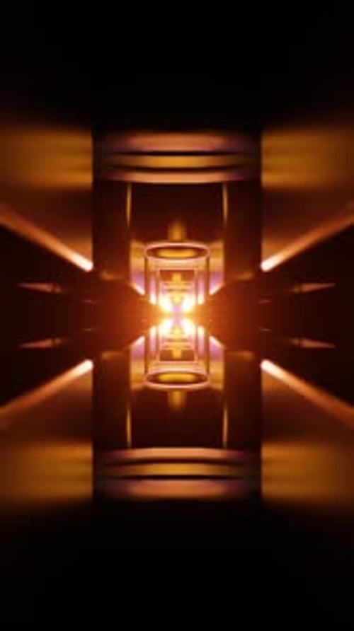 Vertikales Video von hypnotischen, mehrfarbigen Neonformen, die sich in einem abstrakten psychedelischen, nahtlosen VJ-Loop drehen