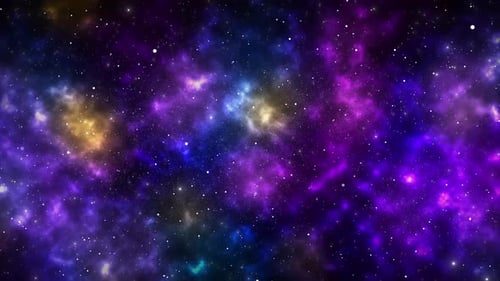 Flying Through The Stars And Blue Nebula In Space Outer Space Towards Glowing Milky Way Galaxy