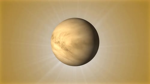 Vorderansicht des rotierenden Venusplaneten mit Hintergrund. Vd 859