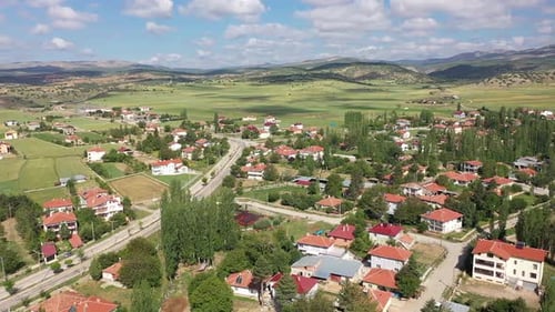 Aerial View Of Sızır Town And Green Hills