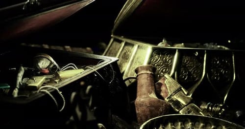 Ancient Gold Treasure Chest Opening Animation