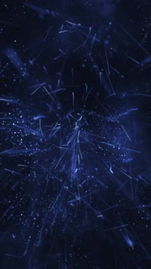 Abstract Blue Lines and Particles Flowing Animated Background