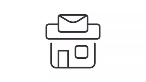 Post office building ui icon line animation