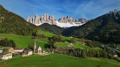 Spring Landscape in Italian Dolomites Alps