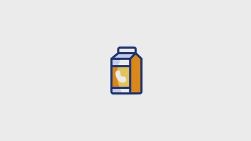 Animated Flat Design Milk Carton Icon