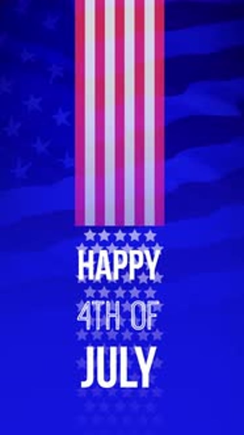 Dynamic Happy 4th of July Vertical Title Reveal