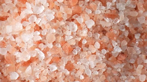 Macro Close Up of White and Pink Salt Crystals