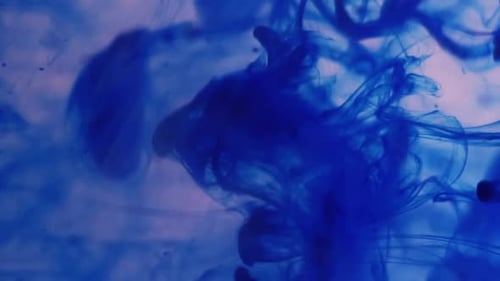 Abstract Blue Ink Swirling in Water, Backdrop