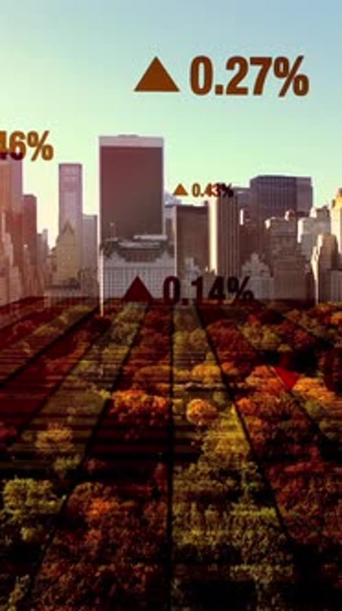 Cityscape Park with Trending Percentages