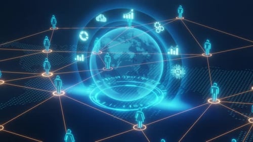 Global Digital Network Connection Corporate Technology Loop