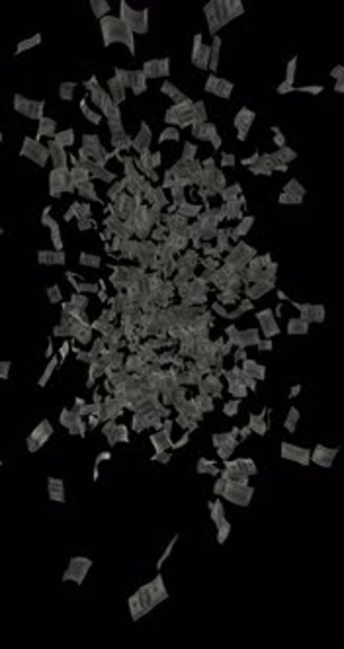 Cloud of Banknotes of Americans Dollars Approaching