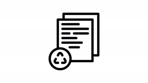 paper recycle line icon animation