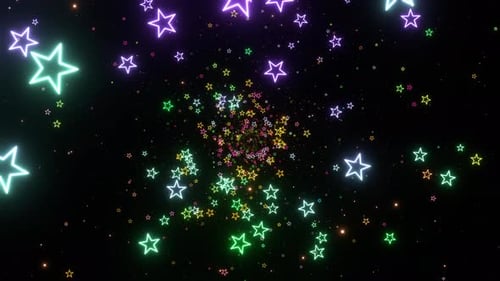Multicolors Beautiful Neon Cosmic Star Stream Background Vj Loop In 4K