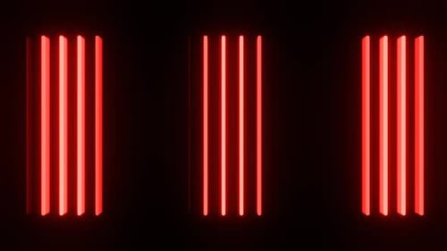 Red Vertical Led Panels With Transitional Light Background Vj Loop In 4K