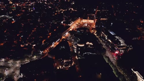 Aerial View Tbilisi City Center And Liberty Square