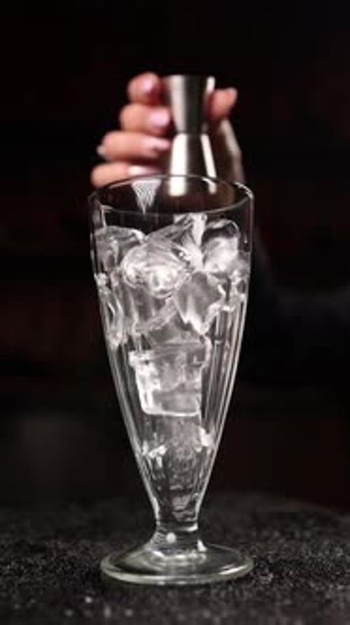 el camarero prepara un cóctel en el bar