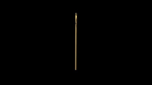 Golden Stir Stick Smoothly Rotating Animation