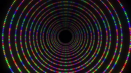Digitale Animation mit leuchtendem Licht. Abstrakte Vj Loop Light-Animation. Kreislicht bewegt sich zufällig und