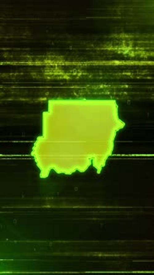 Carte numérique futuriste des problèmes du Soudan - Vidéo verticale