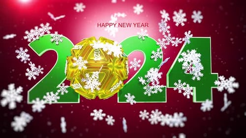 Tarjeta de felicitación de feliz año nuevo 2024 V15