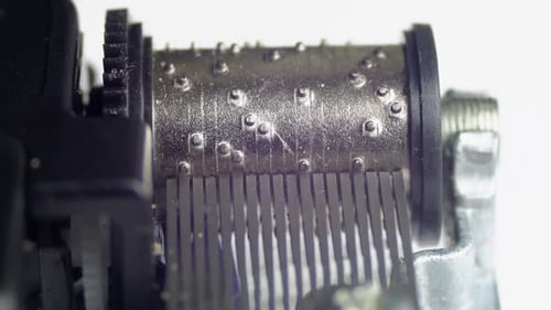 Close Up of Music Box Mechanism