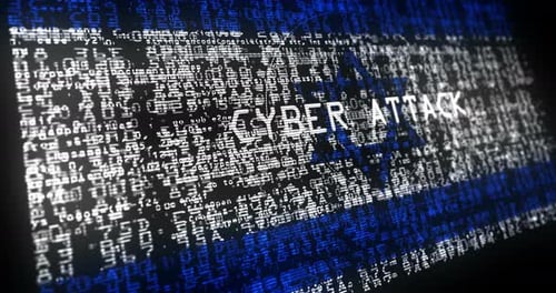 Animated Cyber Attack With Scrolling Digital Code