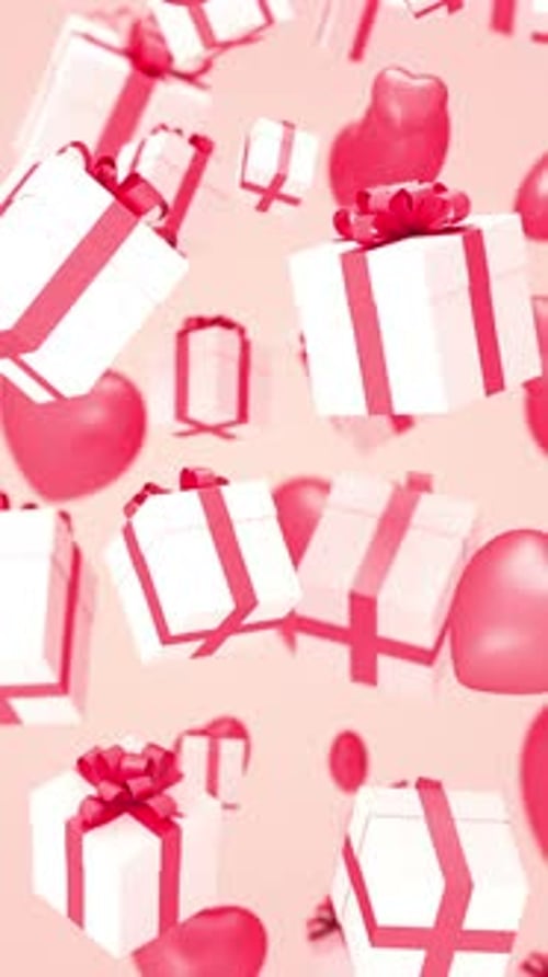 Modern Animated Gifts and Hearts for Celebrations