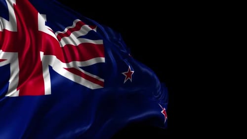 Realistic New Zealand Flag Waving Animation