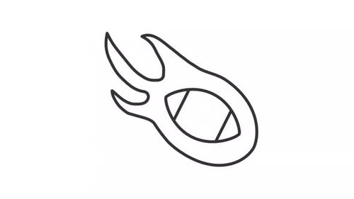 Animated Flaming Football Outline Icon