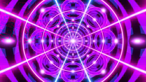 Dancing Neon Lines Geometric Vj Background