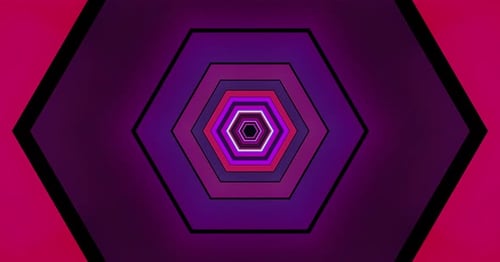 Vibrant Geometric Hexagon Tunnel Loop Background