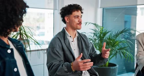 Group Meeting in Modern Office Setting