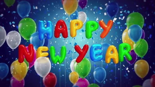 Célébration de la bonne année avec des ballons