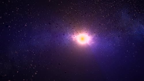Asteroid field in deep space