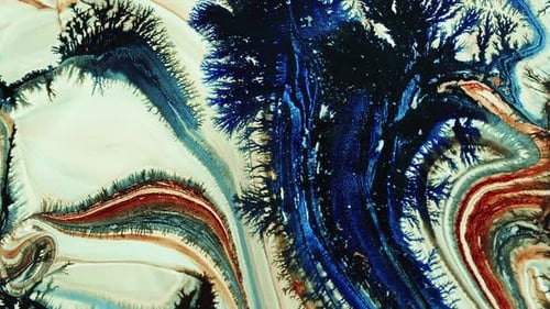 Ink Drops And Surreal Shapes Spread On Background Surface 01