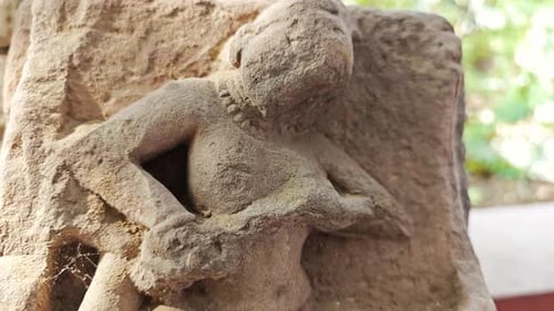 Ancient Indian Stone Carving of Deity Sculpture