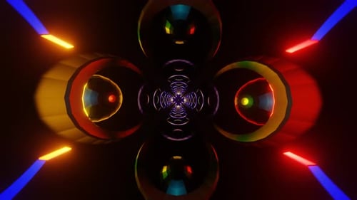 Abstract Neon Geometric Tunnel Loop Background