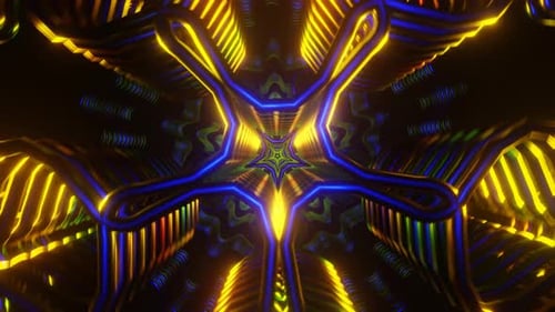 Dynamic VJ Loop with Neon Disco Strobe Light Flashes