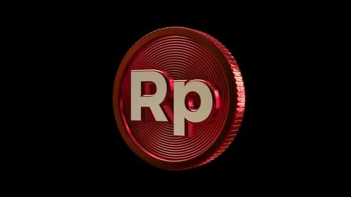 Alpha Coin Rupiah Rp Indonesia Uang Rotate Loop Money Bitcoin Crypto Shine Bank Economic Metal Red