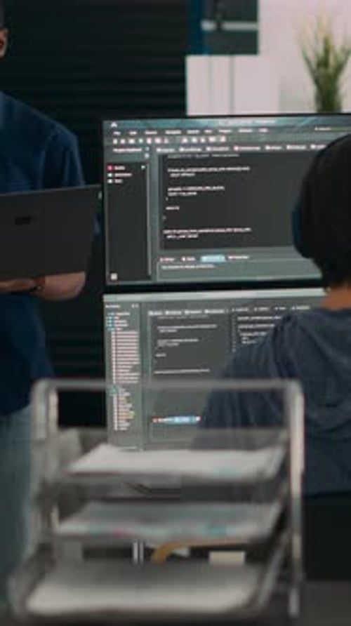Team Collaboration on Software Code at Office