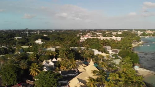 Mauritius beach aerial view of Grand Baie