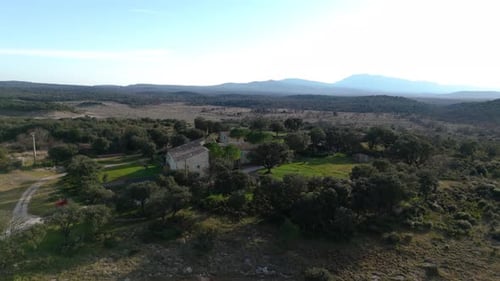 Aerial View of Historic Mas in Southern France
