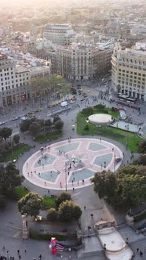 Catalunya Square At Barcelona In Barcelona Province Spain.