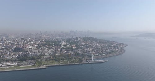 Istanbul Bosphorus Bridge Sea and Ships Aerial View 22