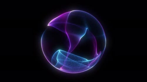 Abstract Flowing Particle Sphere Digital Animation
