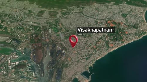 Visakhapatnam City Map Zoom (India) from Space to Earth