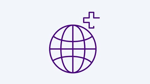 Animated Global Network Icon with Checkmark